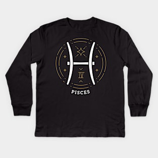 Pisces Zodiac Sign Horoscope Birthday Present Gift Kids Long Sleeve T-Shirt